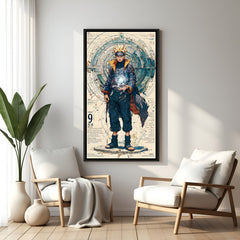Naruto Rasengan anime artwork in elegant black floater frame featuring dynamic ninja battle energy