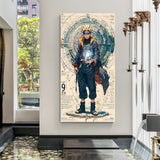 Naruto holding Rasengan anime canvas wall art in premium canvas wrapped frame with powerful blue energy effects