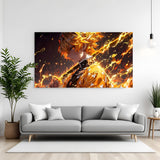 Zenitsu Agatsuma Demon Slayer canvas painting with anime lightning artwork in canvas wrapped frame